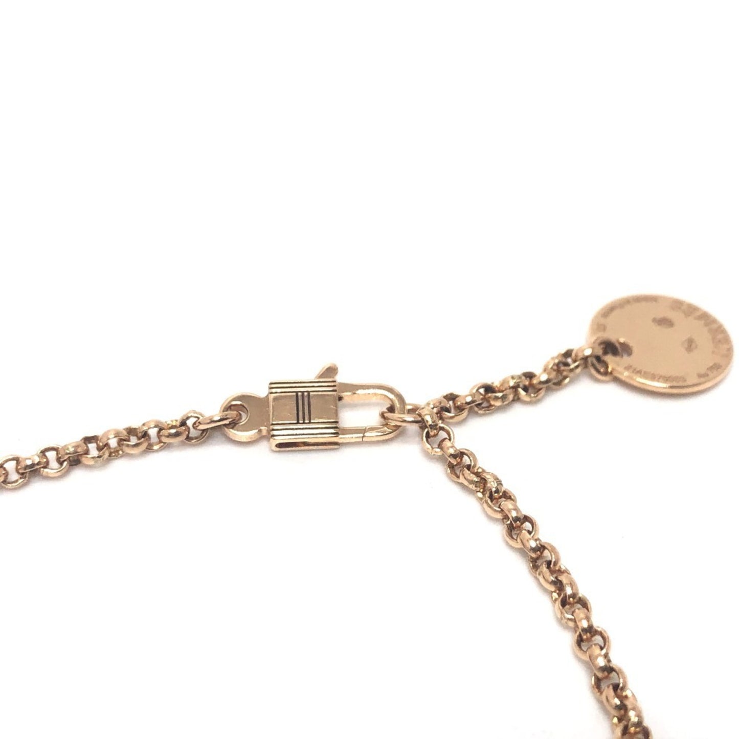 HERMES Hermes K18PG Kelly Crochet Diamond Chain Bracelet Women's Gold