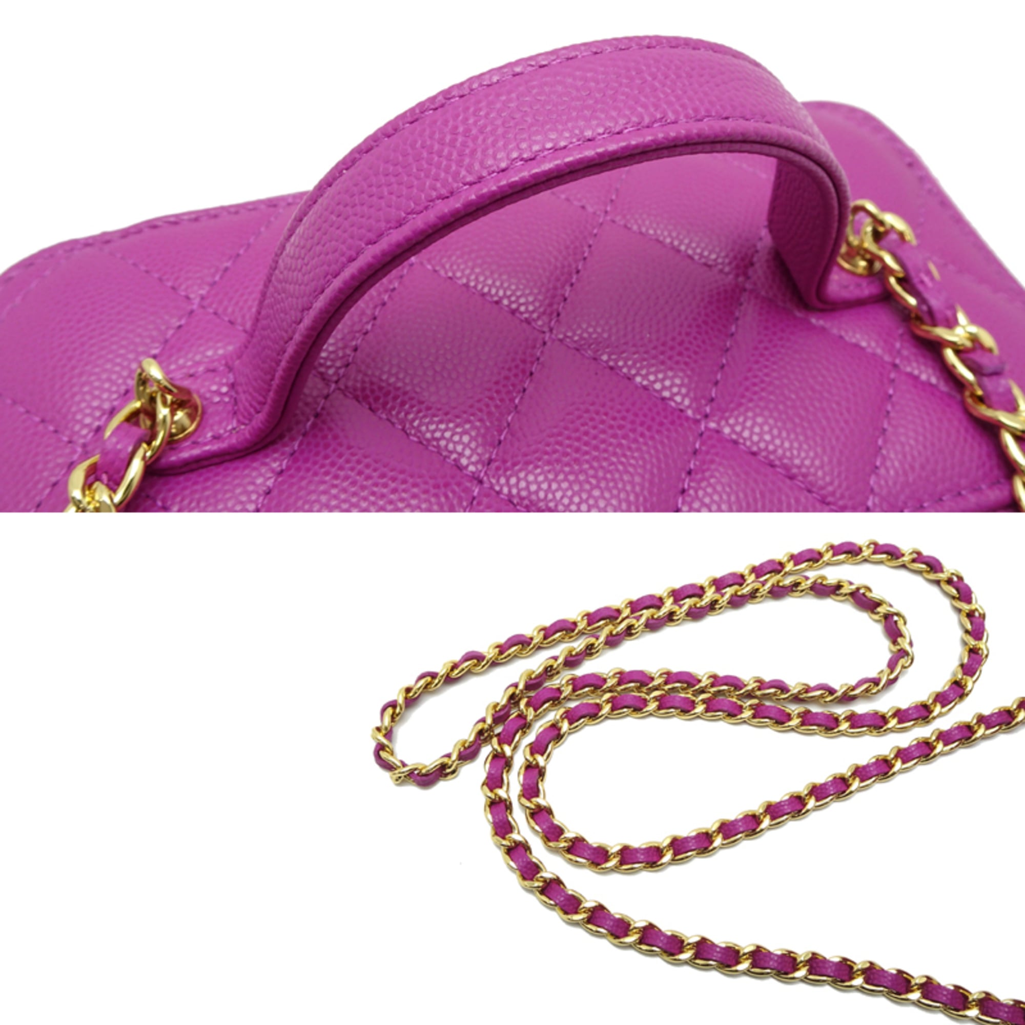 Chanel Vanity Case Women's Shoulder Bag AP3017 Caviar Leather Purple