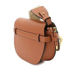 Loewe Mini Gate Dual Shoulder Handbag, Leather, Brown, Gold Hardware — Like New