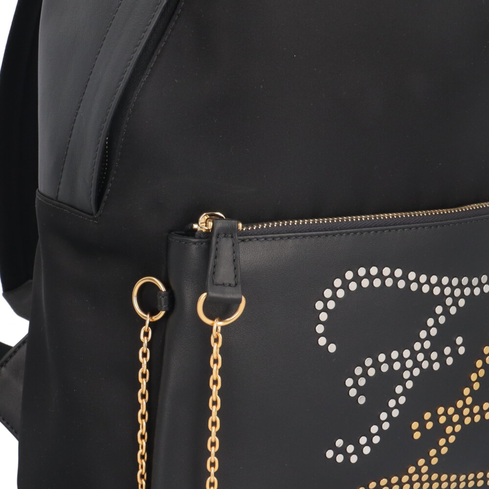 Pre-owned Fendi Studded Karligraphy Backpack/Daypack, Nylon 7VZ042, Men's