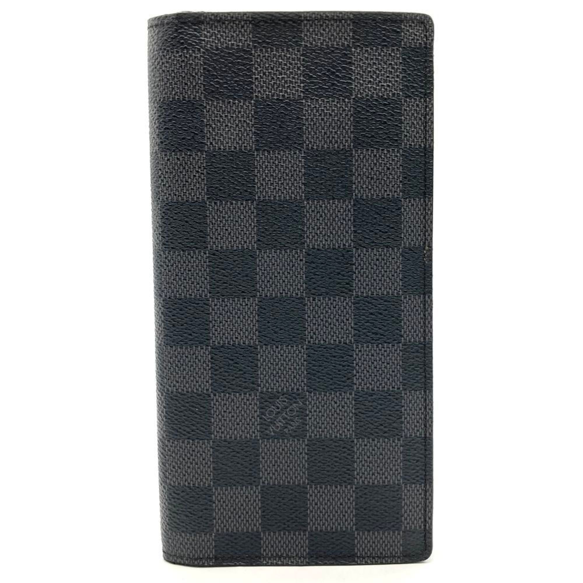 Louis Vuitton Portefeuille Brazza Long Wallet, Damier Graphite, Black with Silver Hardware, SP3069, Men's