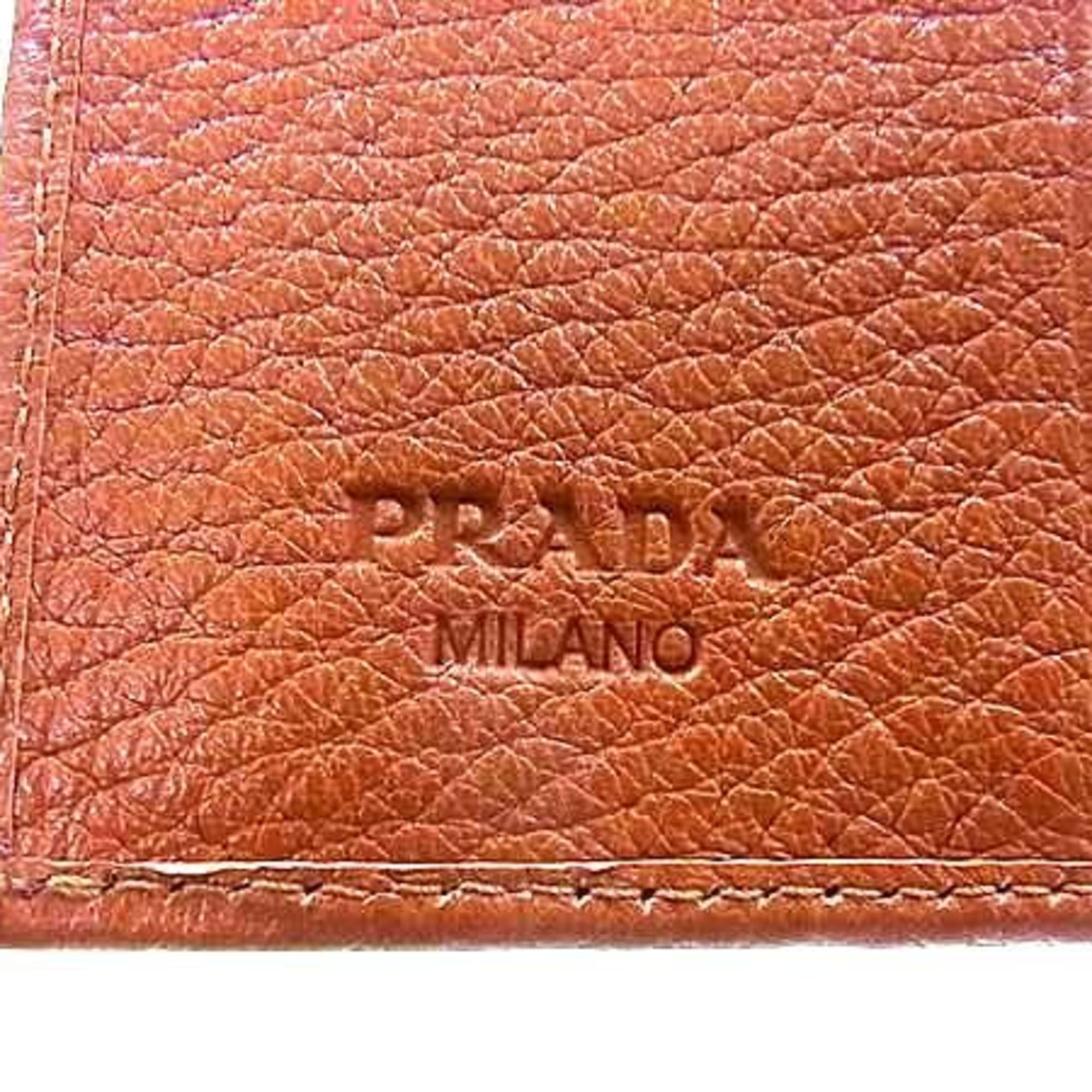 PRADA Prada Wallet 1M0176 Brown Leather Women's Tri-fold