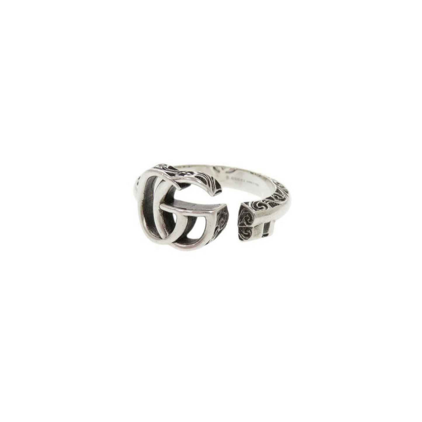 Gucci Double G Ring, Silver 925, Size 15-16 (#17), 1241GUCCI