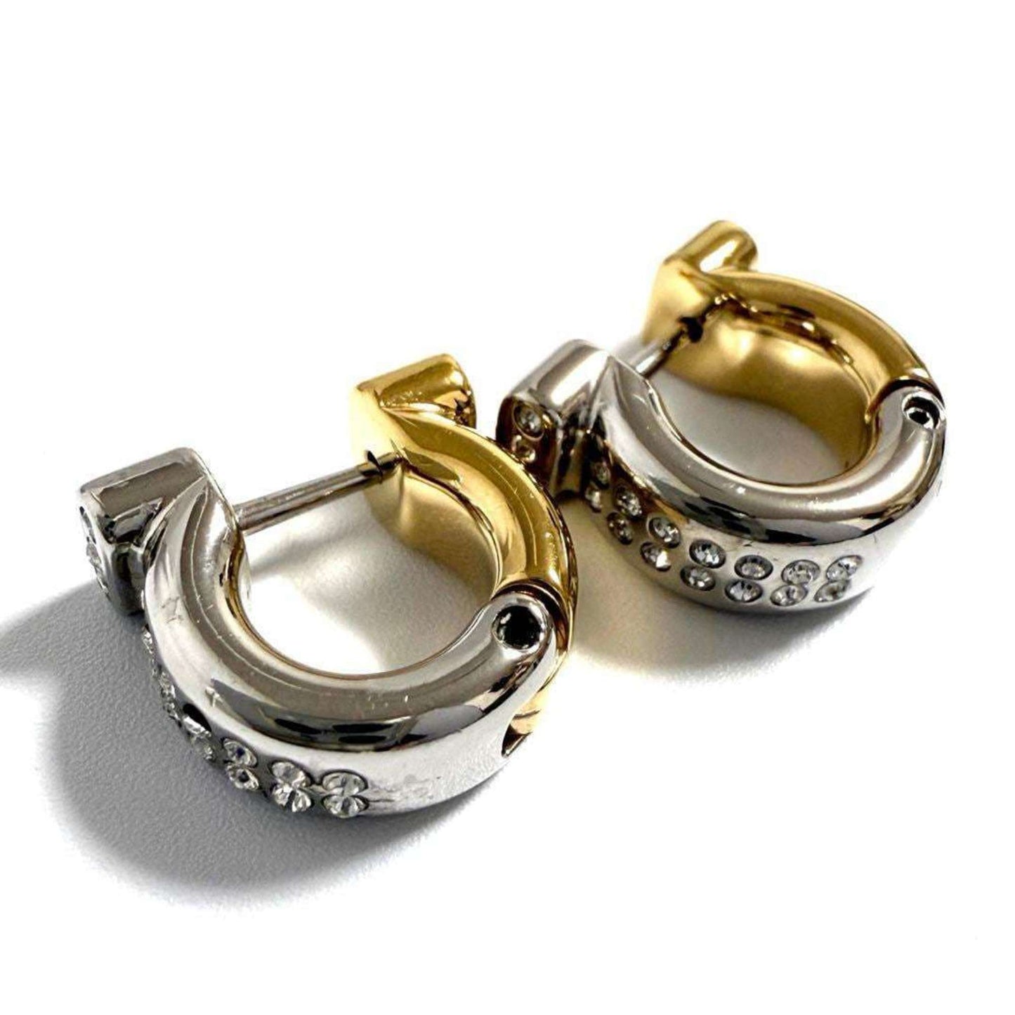 Salvatore Ferragamo Ferragamo Women's Gancini Crystal Hoop Earrings