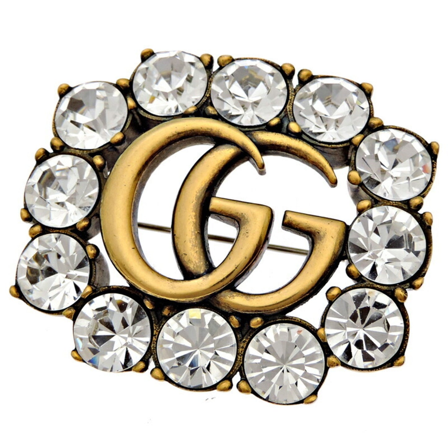 Gucci Crystal Double G Men's Brooch 506171 J1D50 8062 Metal