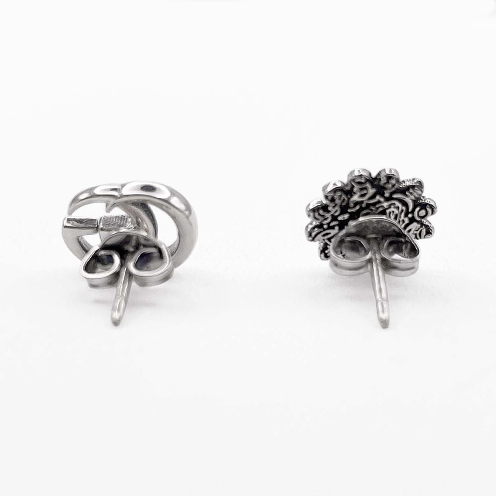 GUCCI Double G Logo Flower Earrings GG SV925 Shell Silver Women's — Like New
