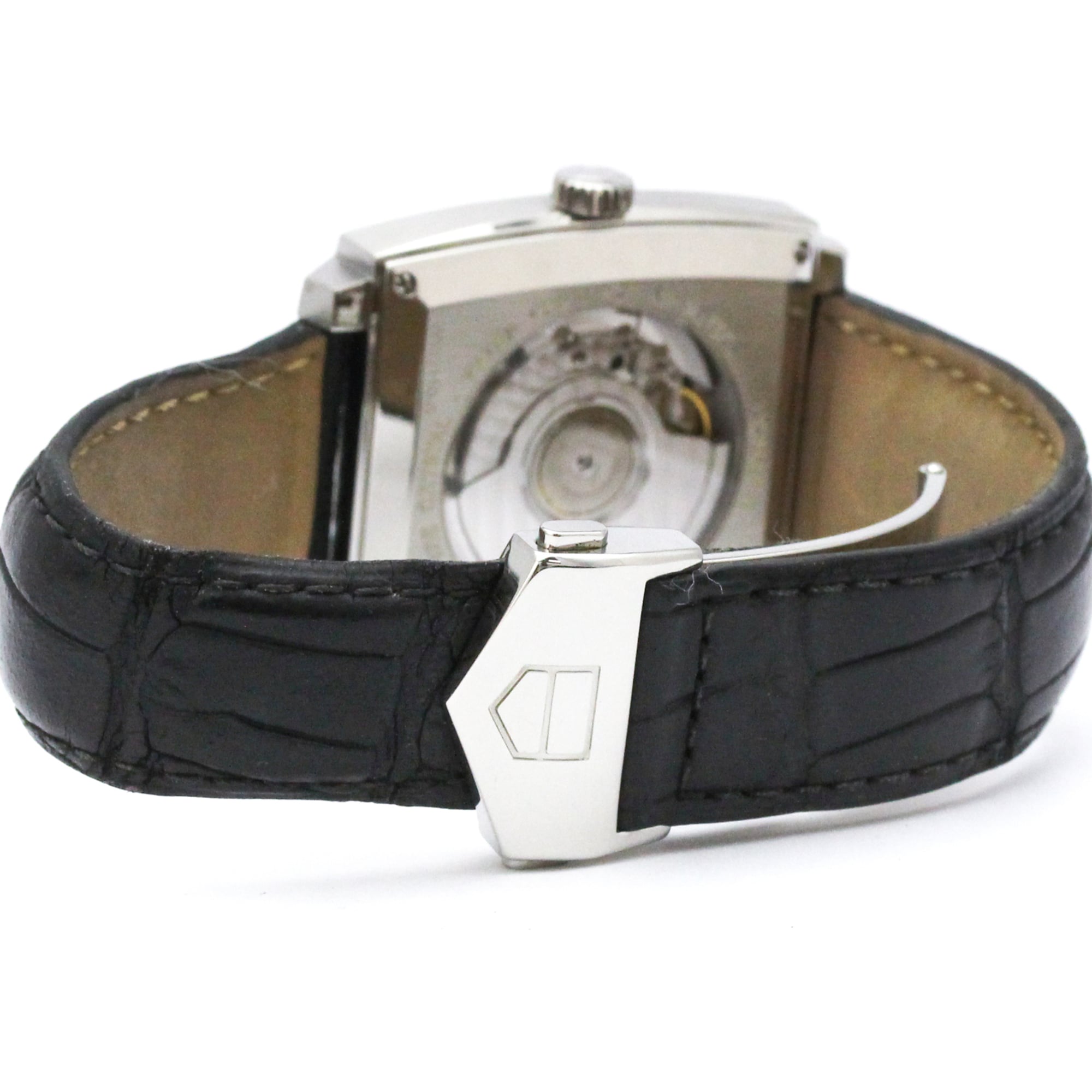 TAG Heuer Monaco Steel Leather Automatic Mens Watch WW2110 Polished — Very Good