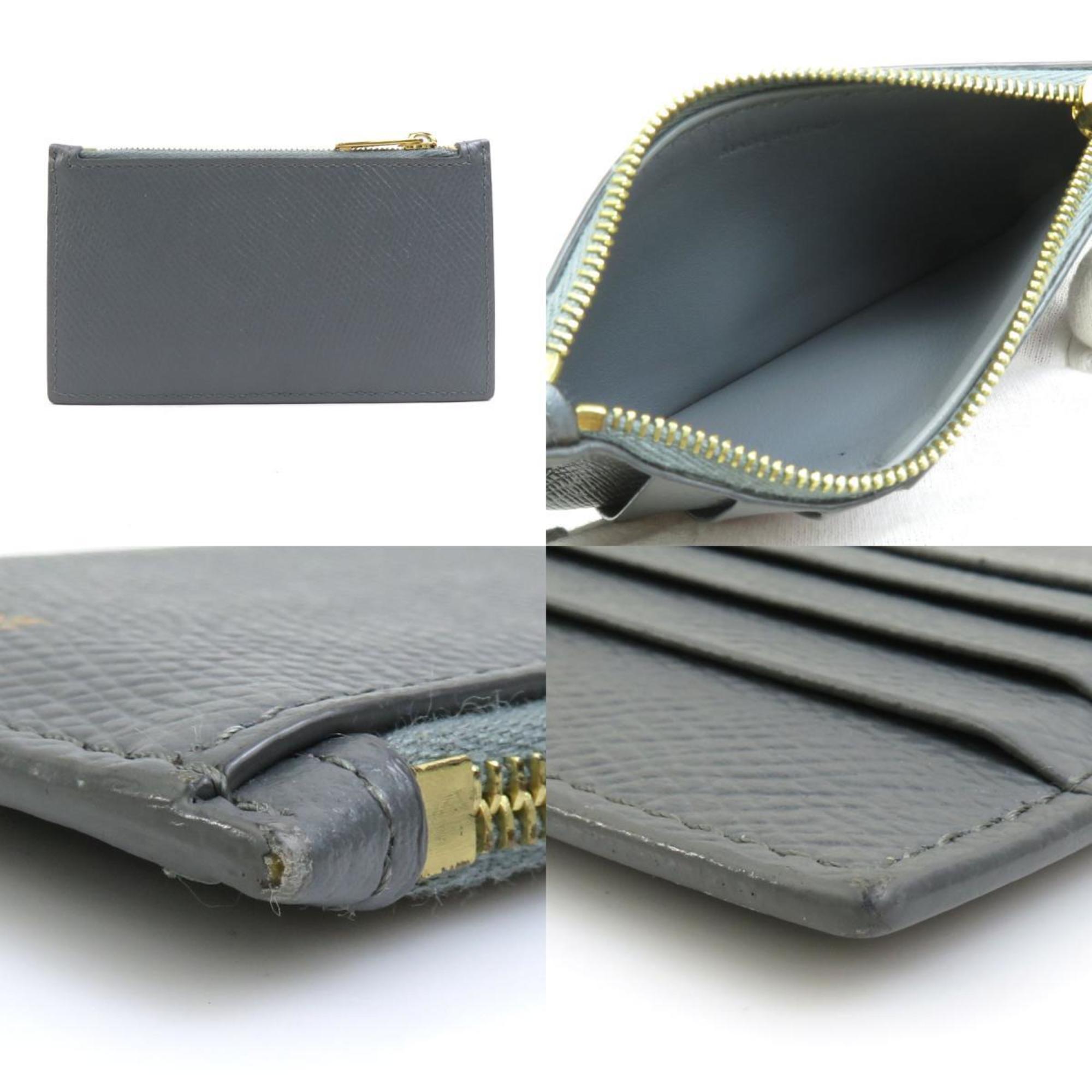 CELINE Wallet/Coin Case Leather Grey Men's Women's h31223a