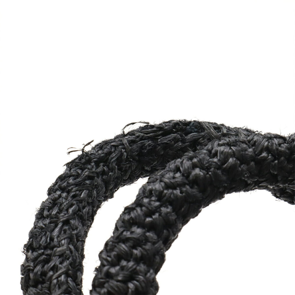 PRADA Raffia Tote Bag, Basket Shoulder Polka Dot Pattern, NERO, Black/Ivory, Purchased at a Japanese Boutique, 1BG889