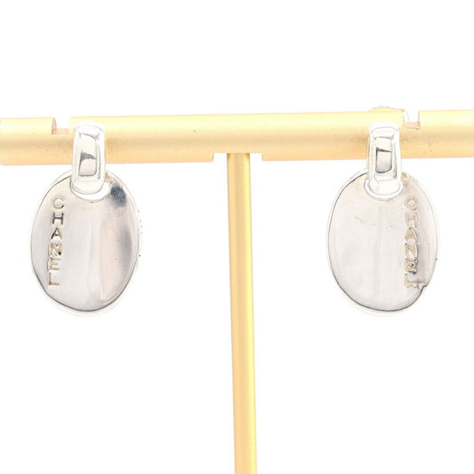 Chanel sterling silver 925 oval earrings for women.