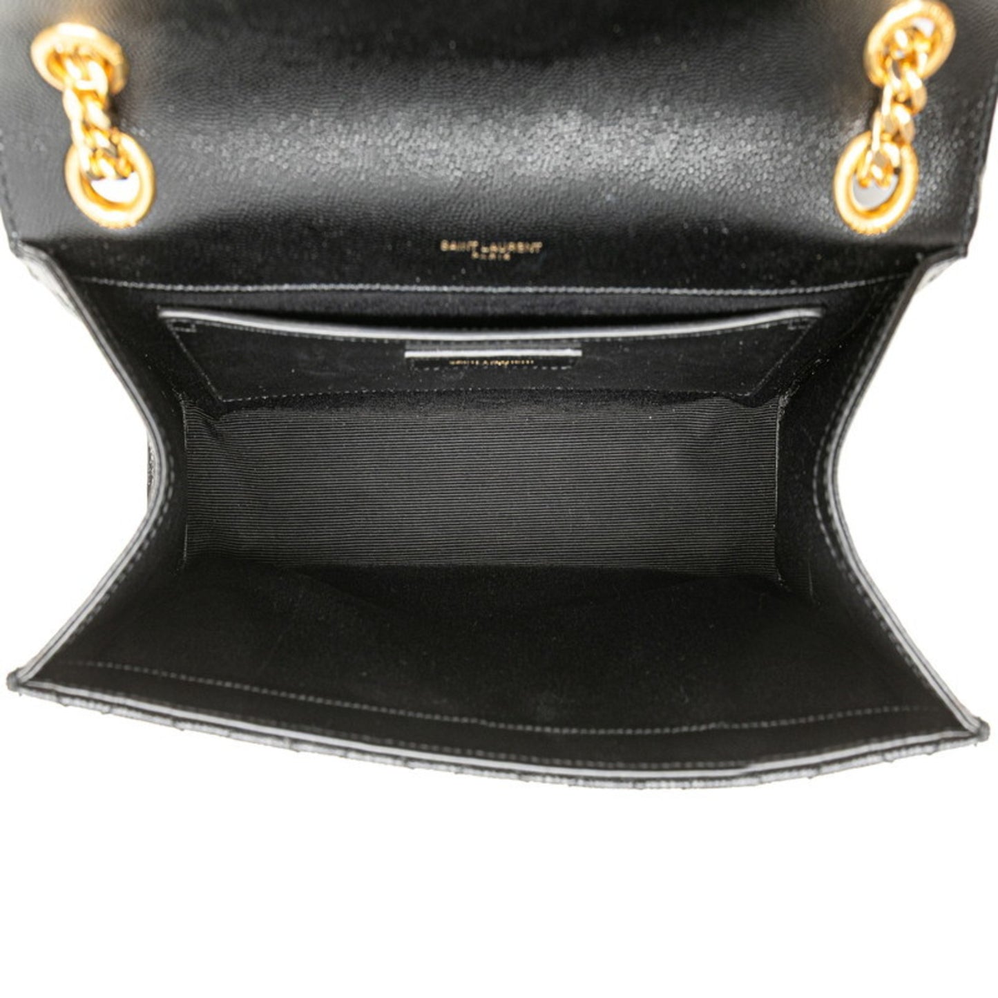 Saint Laurent Envelope Chain Shoulder Bag, Black and Gold Leather, Women's, SAINT LAURENT