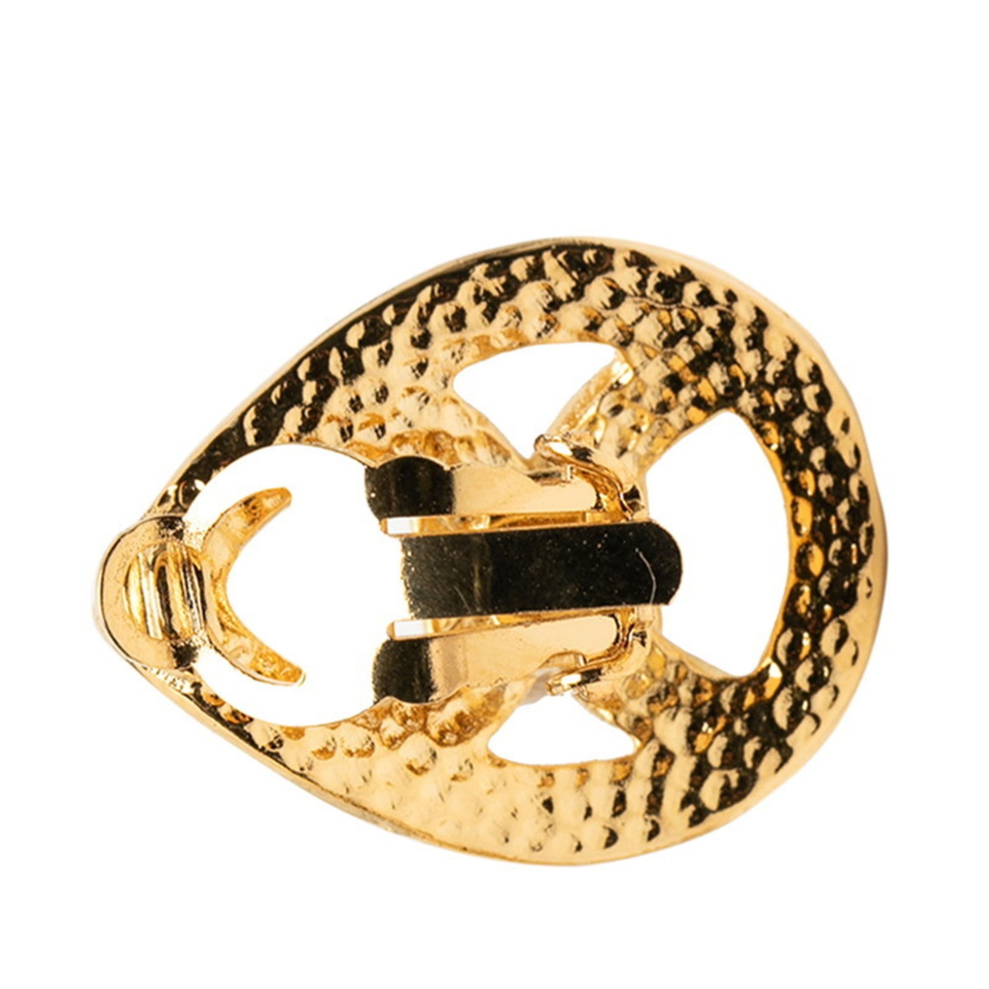 CHANEL Coco Mark Earrings, Gold Plated, Women's — Like New