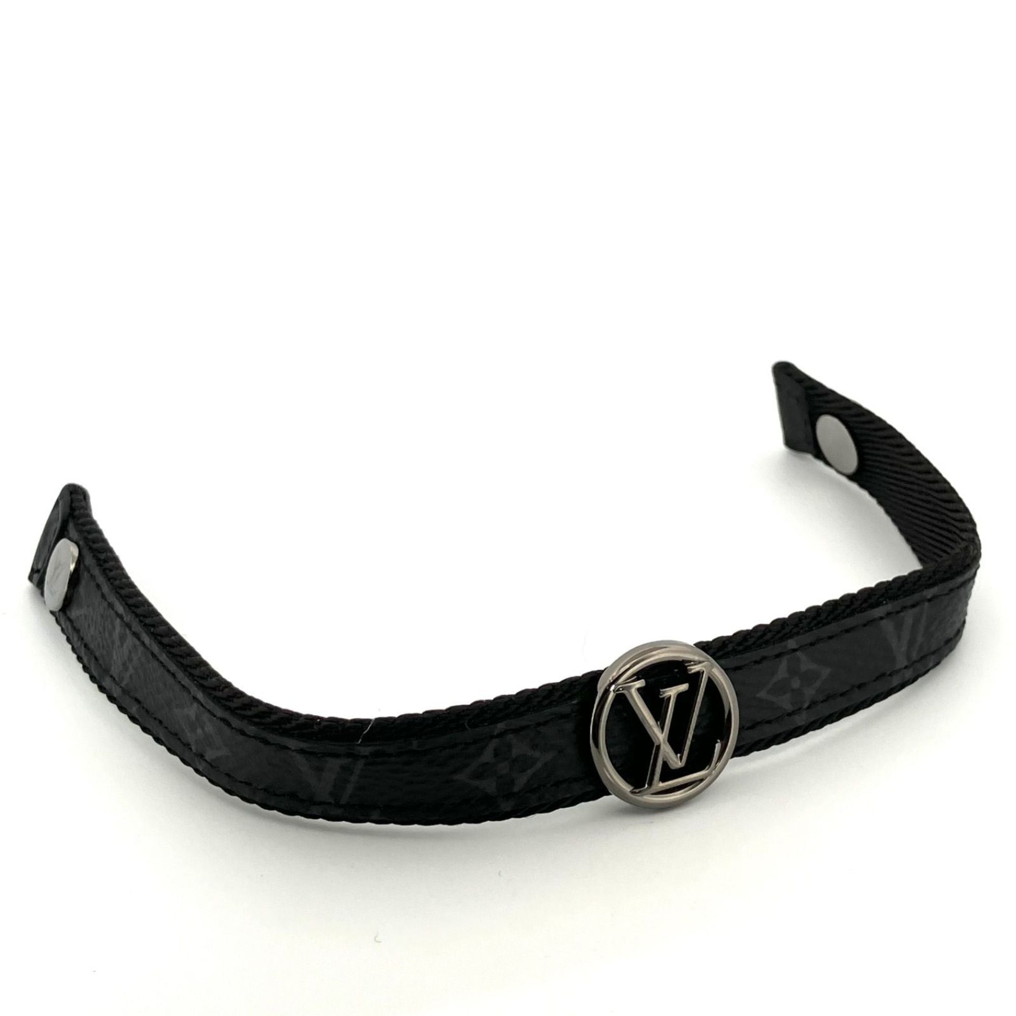 Louis Vuitton Monogram Eclipse LV Circle Bracelet M6549 Black