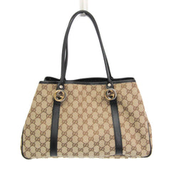 Gucci GG Twins 232957 Women's Canvas Tote Bag Beige,Black — Like New