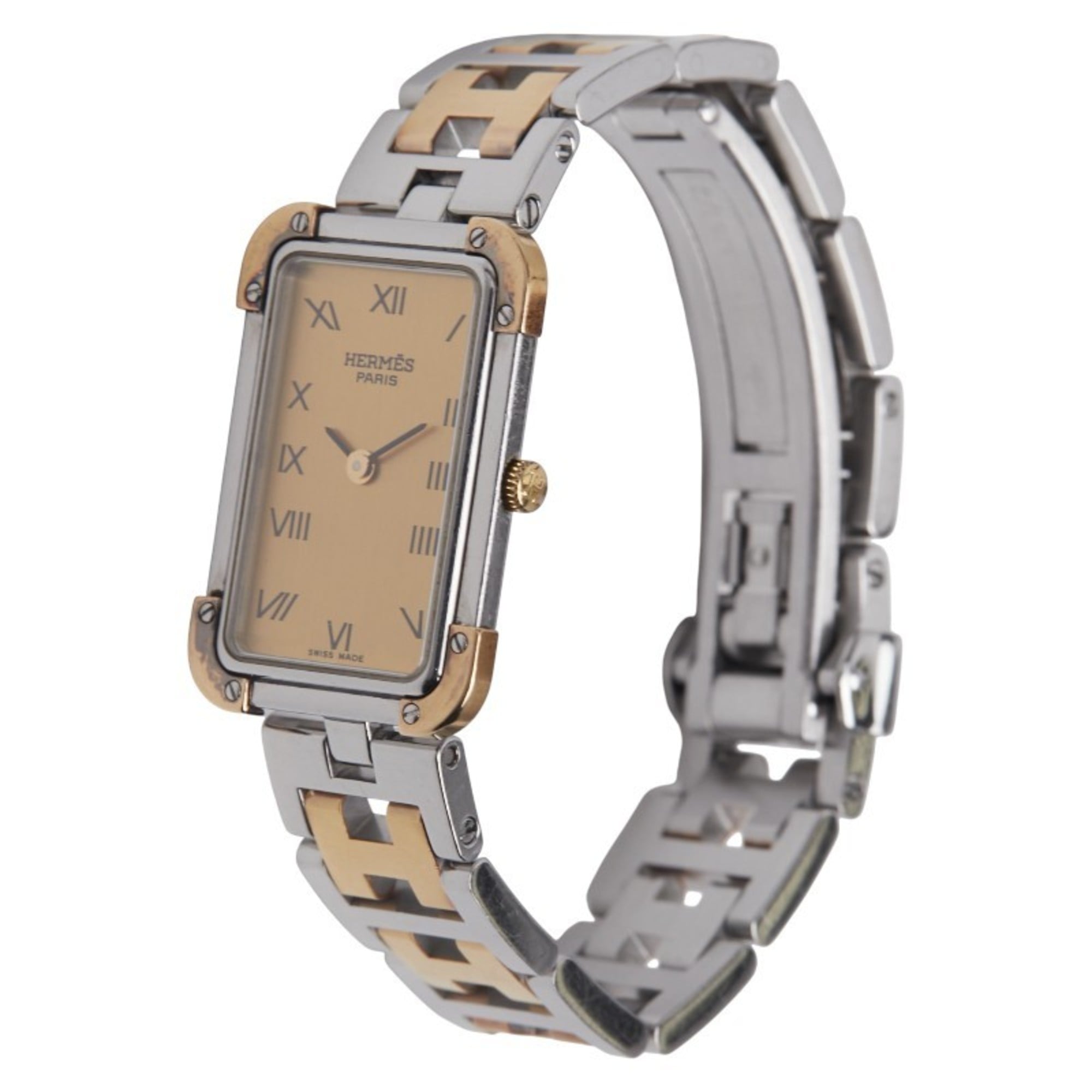 Hermès Cloiseur Watch CR1.220 Quartz Gold Dial Stainless Steel Plated Women's HERMES — Good