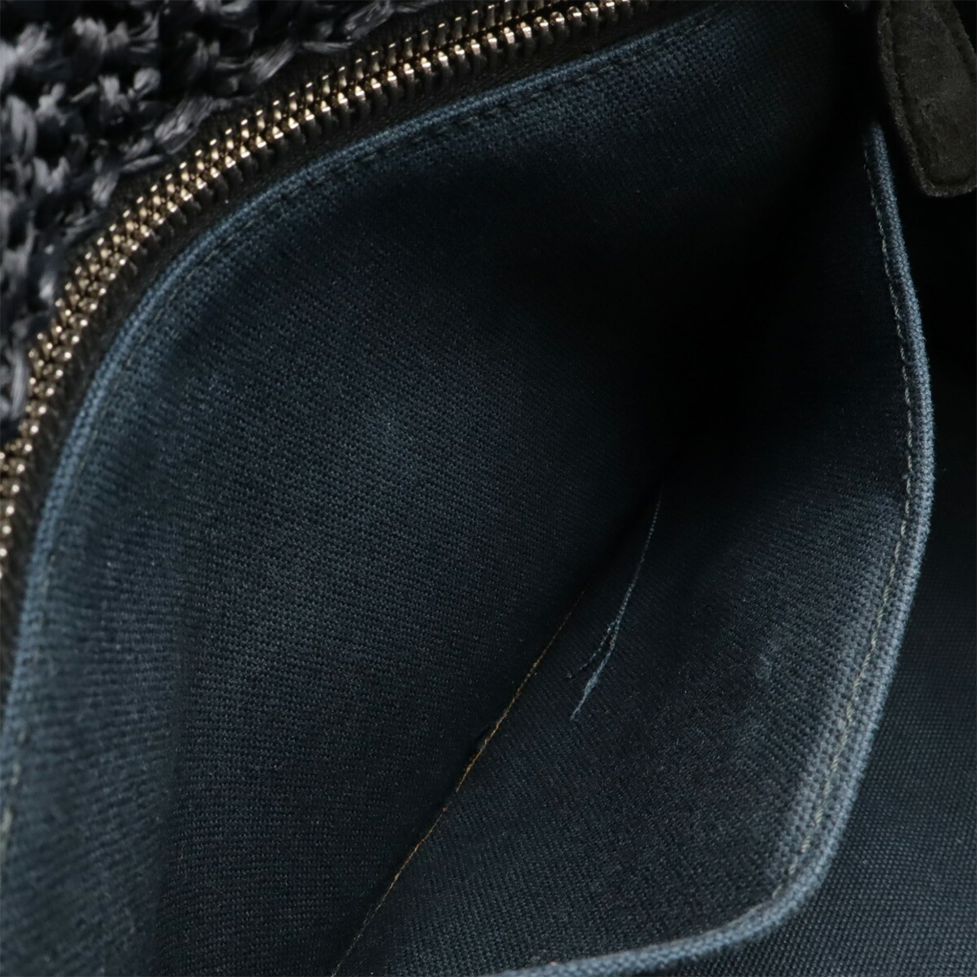 PRADA Raffia Tote Bag, Basket Shoulder Polka Dot Pattern, NERO, Black/Ivory, Purchased at a Japanese Boutique, 1BG889