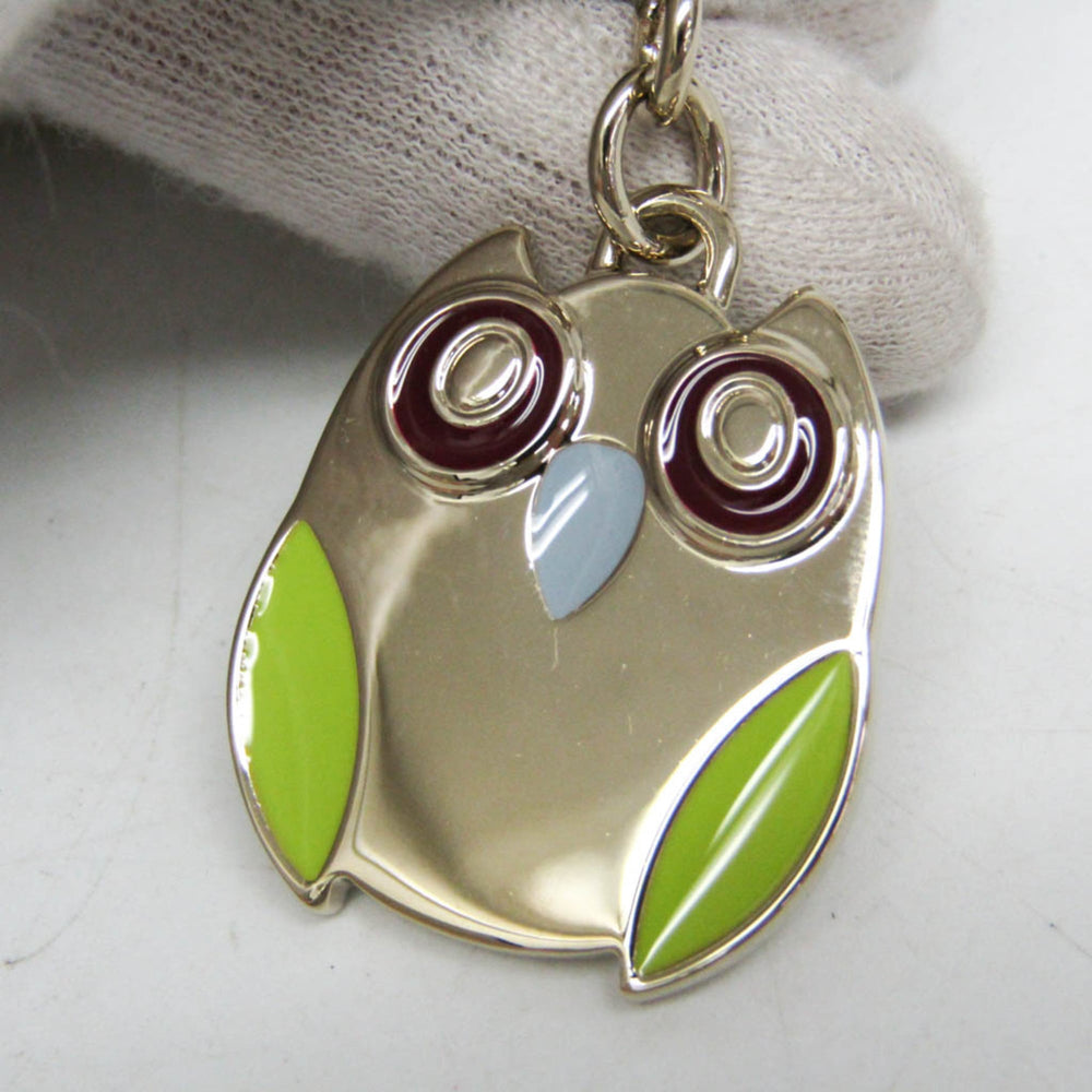 Gucci Metal Keyring Charm Silver,Light Green Owl charm — Like New