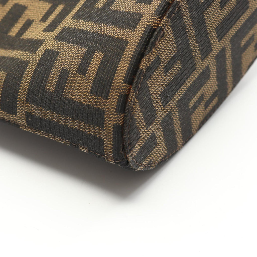 Fendi Zucca Shoulder Bag, Canvas and Leather, Women's, Brown