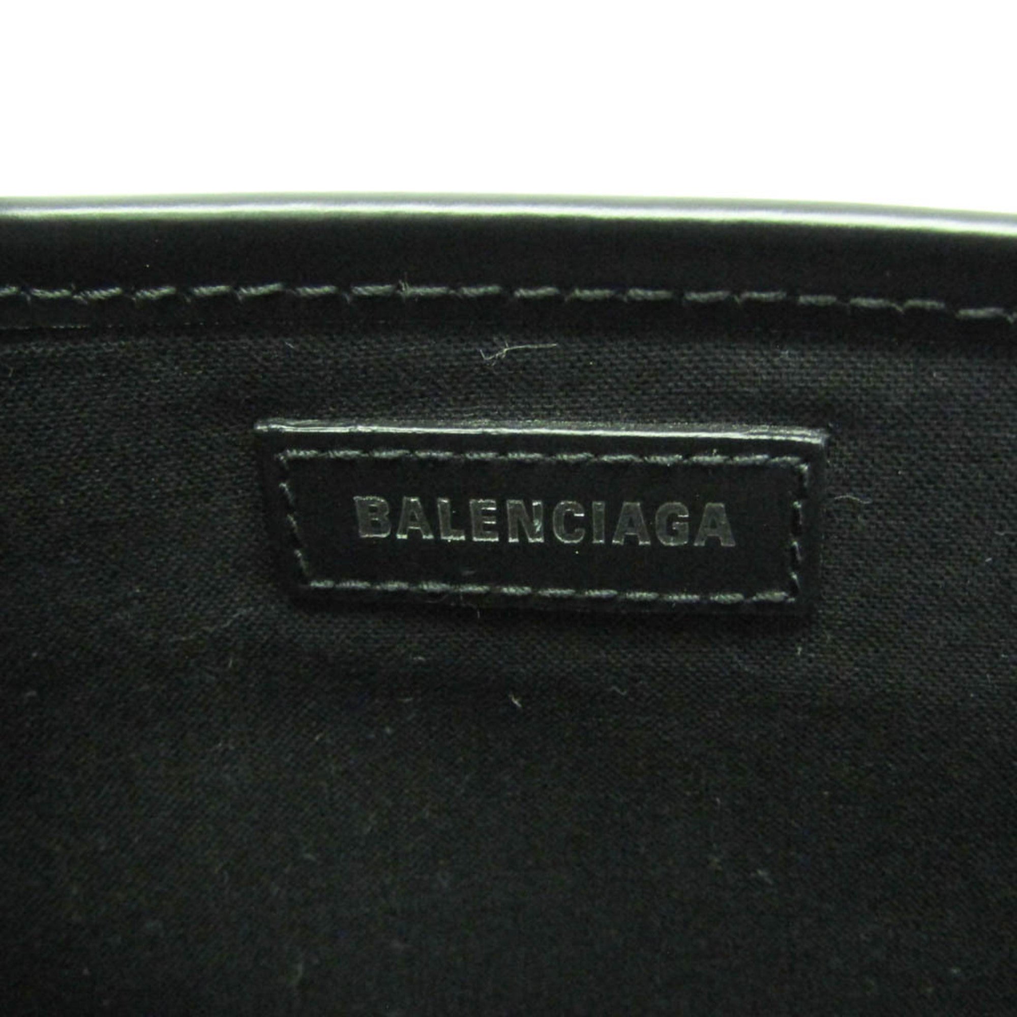 Balenciaga Navy Cabas S 339933 Women's Canvas,Leather Handbag Black,Off-white — Like New