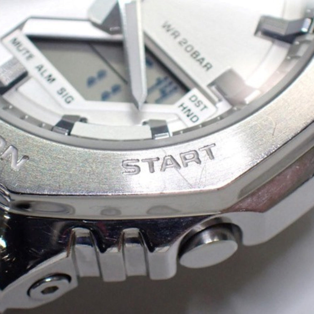 CASIO G-SHOCK 2100 Series GM-2110D-7AJF Silver Stainless Steel x Resin Men's Watch — Good