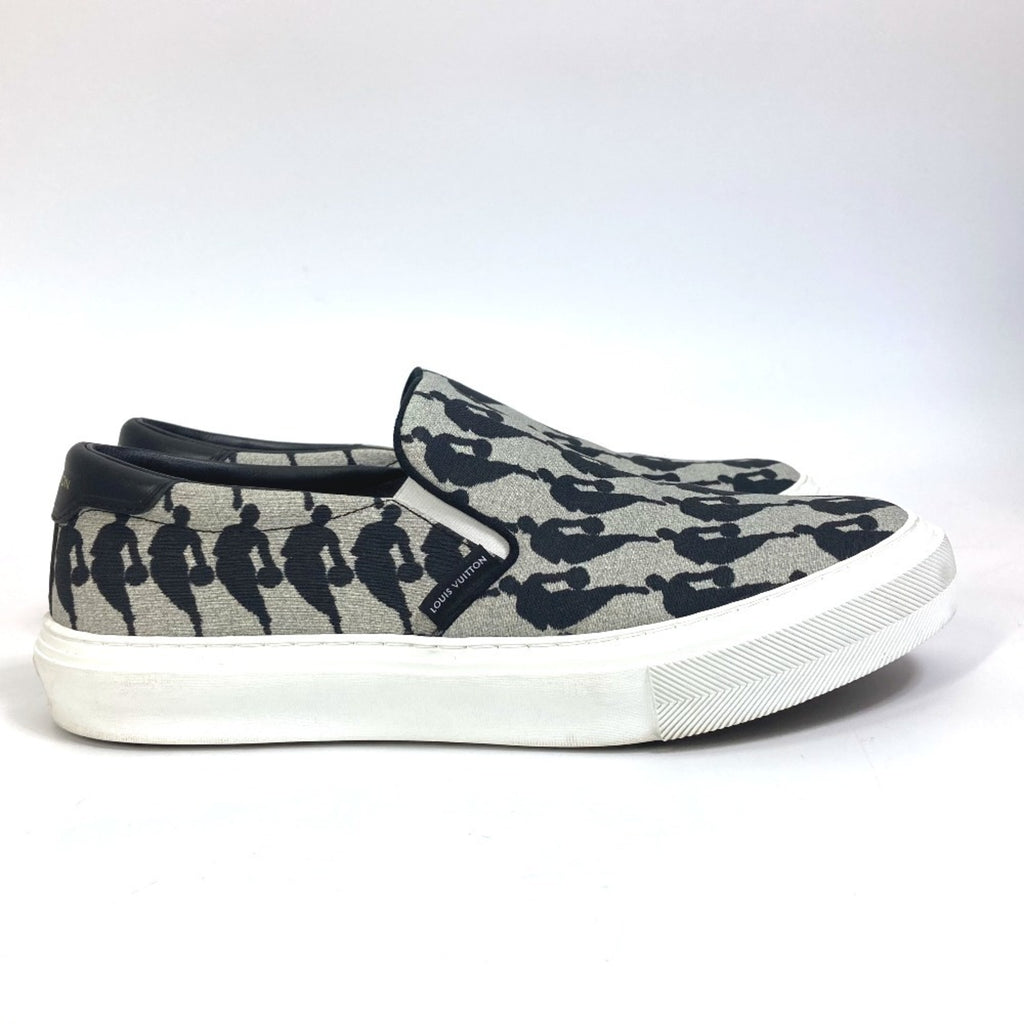 LOUIS VUITTON NBA Collaboration Trocadero Sneakers, Men's Canvas Slip-On Shoes, Gray