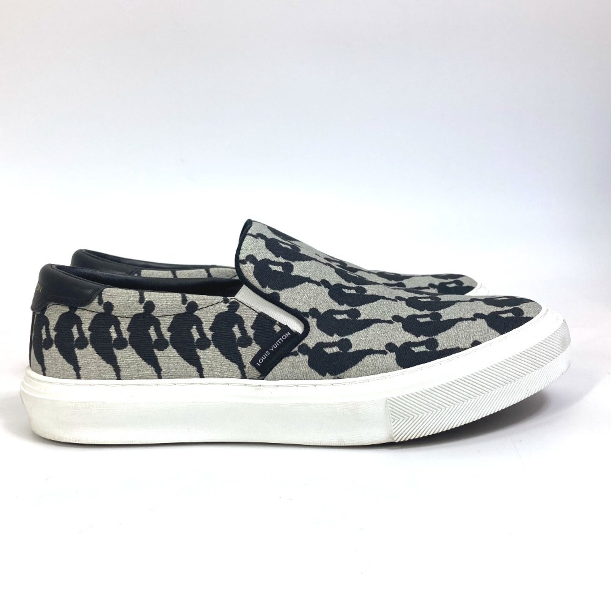 LOUIS VUITTON NBA Collaboration Trocadero Sneakers, Men's Canvas Slip-On Shoes, Gray