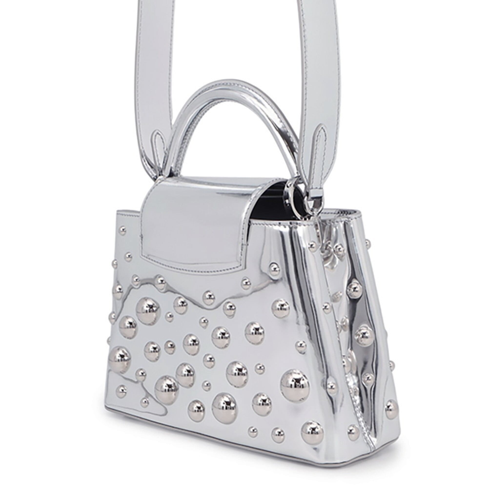 Louis Vuitton handbag, leather, LV x YK Capucines BB, metal dot, M21634, 2-way shoulder bag, Yayoi Kusama, women's, LOUIS VUITTON — Like New