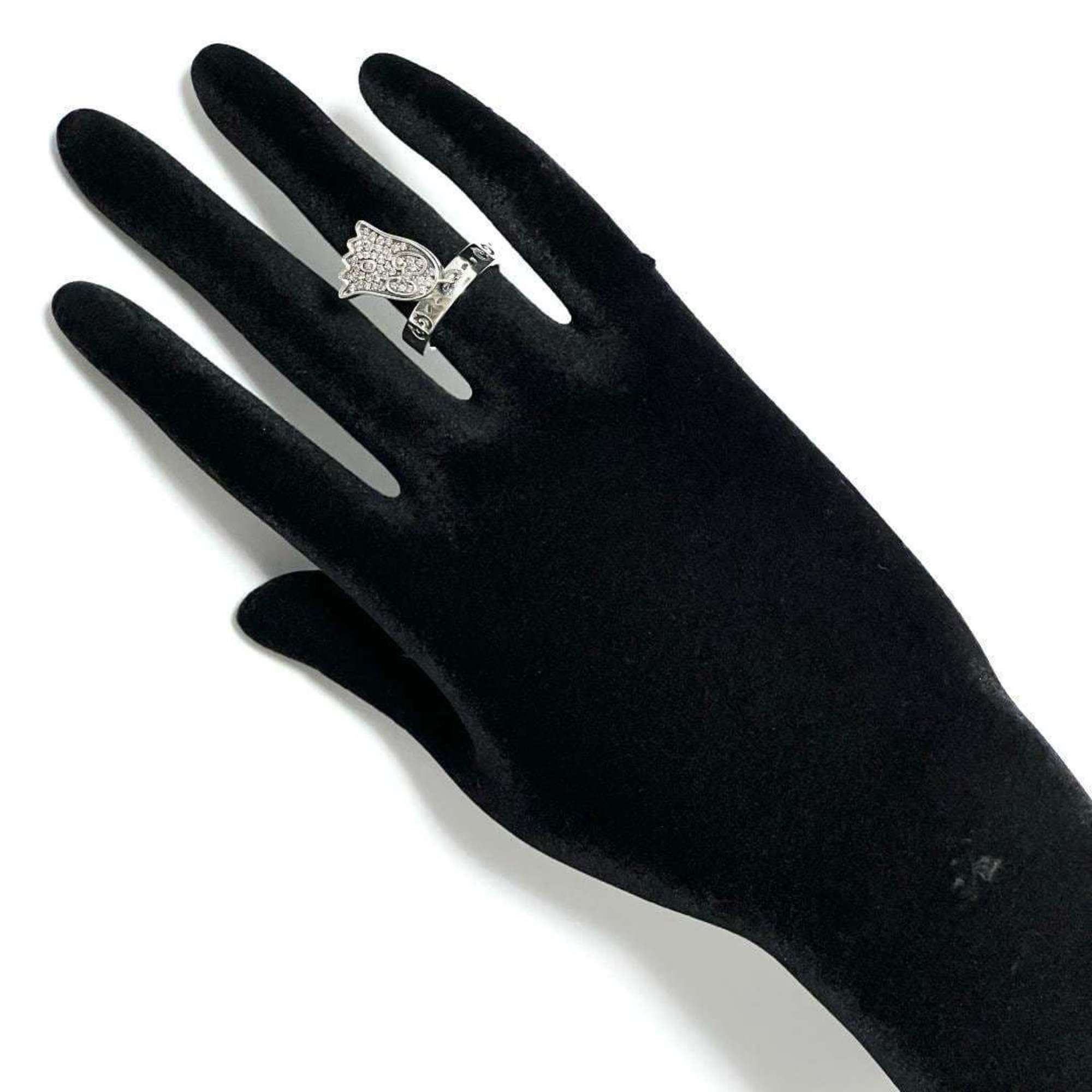 GUCCI Women's Ghost Pave Diamond Ring in Silver 925 — Like New