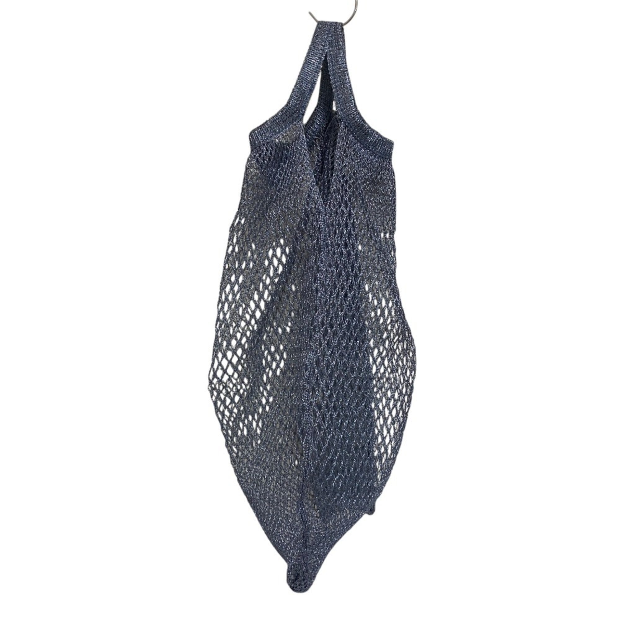 PRADA Triangle Plate Mesh Bag Mini Metallic Color Light Blue Women's — Like New