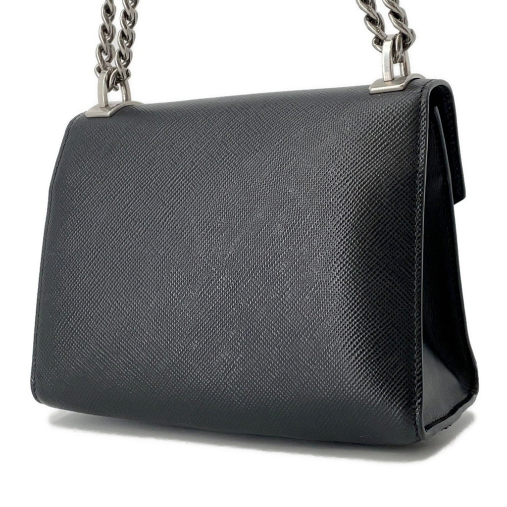 Prada Saffiano Leather Chain Shoulder Bag 1BD127 PRADA Black