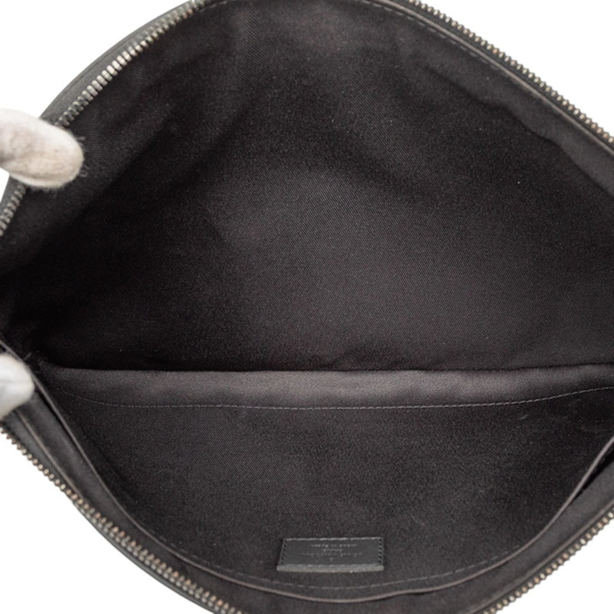 Louis Vuitton Monogram Shadow Pochette Discovery Second Bag/Clutch Bag M62903 Black Noir Leather Men's LOUIS VUITTON