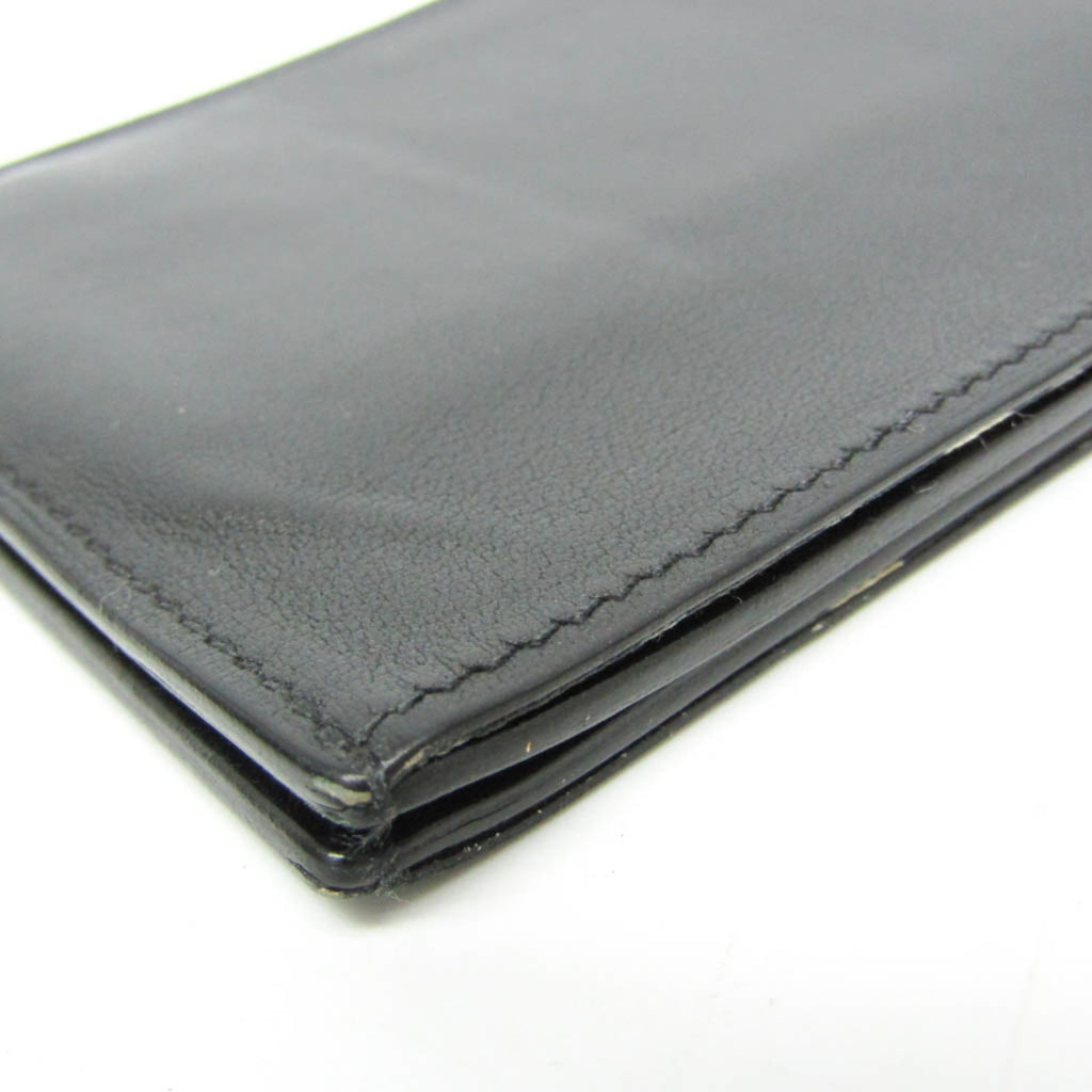 Hermes Citizen Twill Compact Men's Leather Bill Wallet (bi-fold) Black