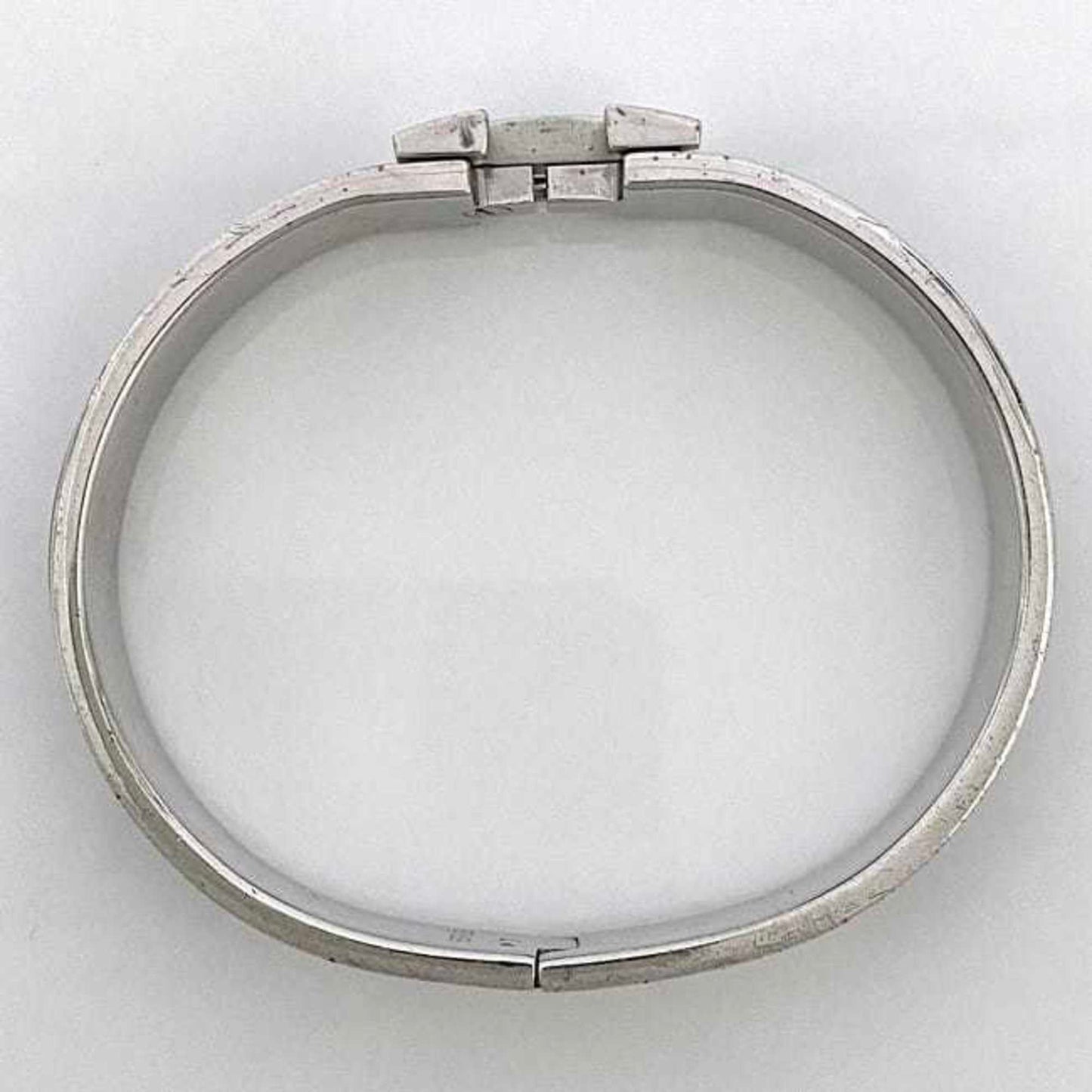 Hermes bangle click crack PM silver black metal HERMES bracelet ladies accessory fashion