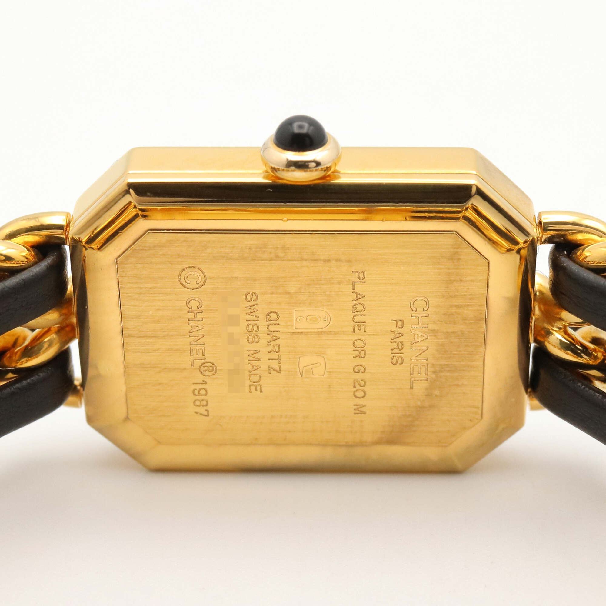Chanel CHANEL Première M Watch, Gold Plated Leather, Women's, Black, H0001 — Very Good