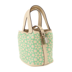 Hermes Picotin Lock PM Lucky Daisy Handbag, Swift Leather, Vert Blanc, U Stamp — Like New