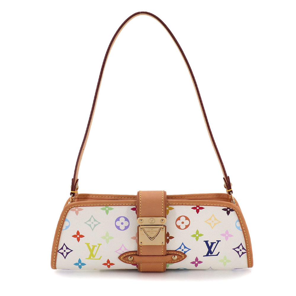 Louis Vuitton Monogram Multicolor Shirley 2-way Shoulder Clutch Handbag Blanc M40049 — Like New