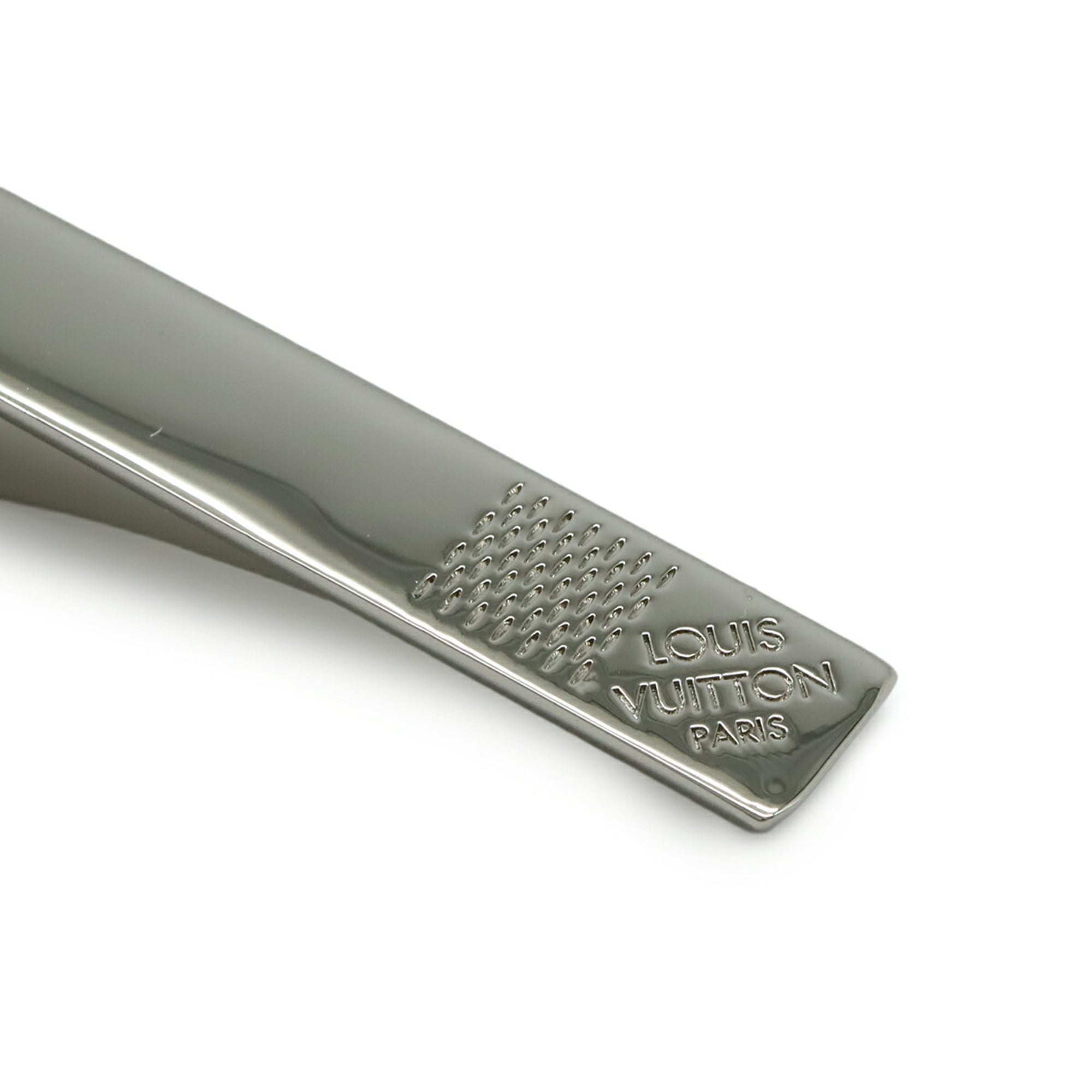 LOUIS VUITTON Louis Vuitton Panse Cravate Damier Tie Clip, Steel and Silver, M61976 — Like New