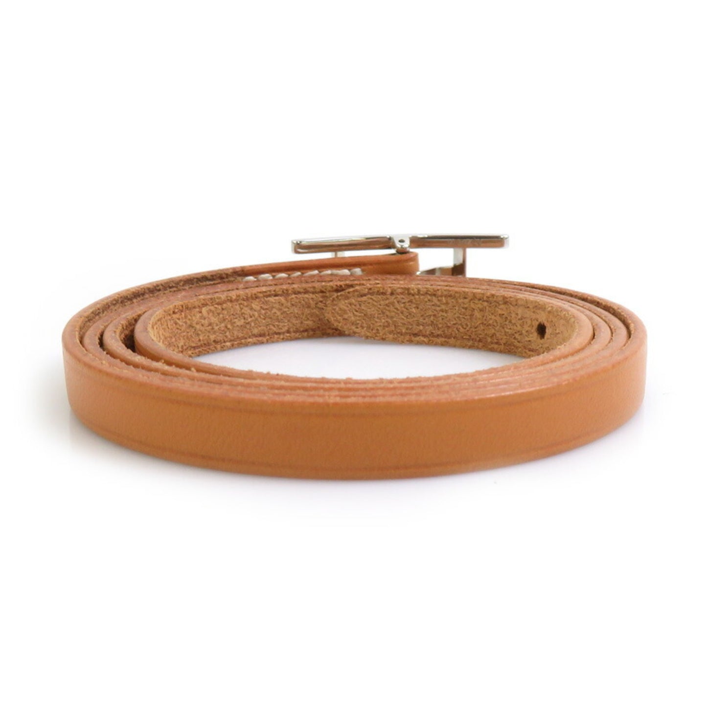 Hermes Hermès Api Leather and Metal Bracelet in Brown Silver for Men Women (e60930a)
