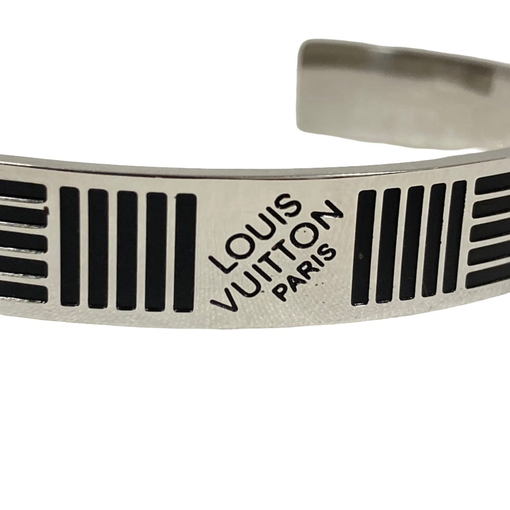 LOUIS VUITTON Louis Vuitton Jonc Damier Colors Cuff Bangle Bracelet M62492 Silver Color Men's — Like New