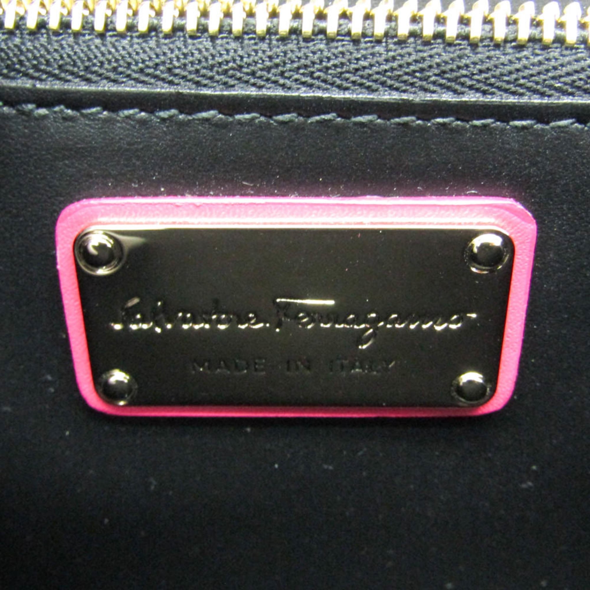 Salvatore Ferragamo Vara FZ-21 O001 Women's Leather Shoulder Bag Pink — Like New