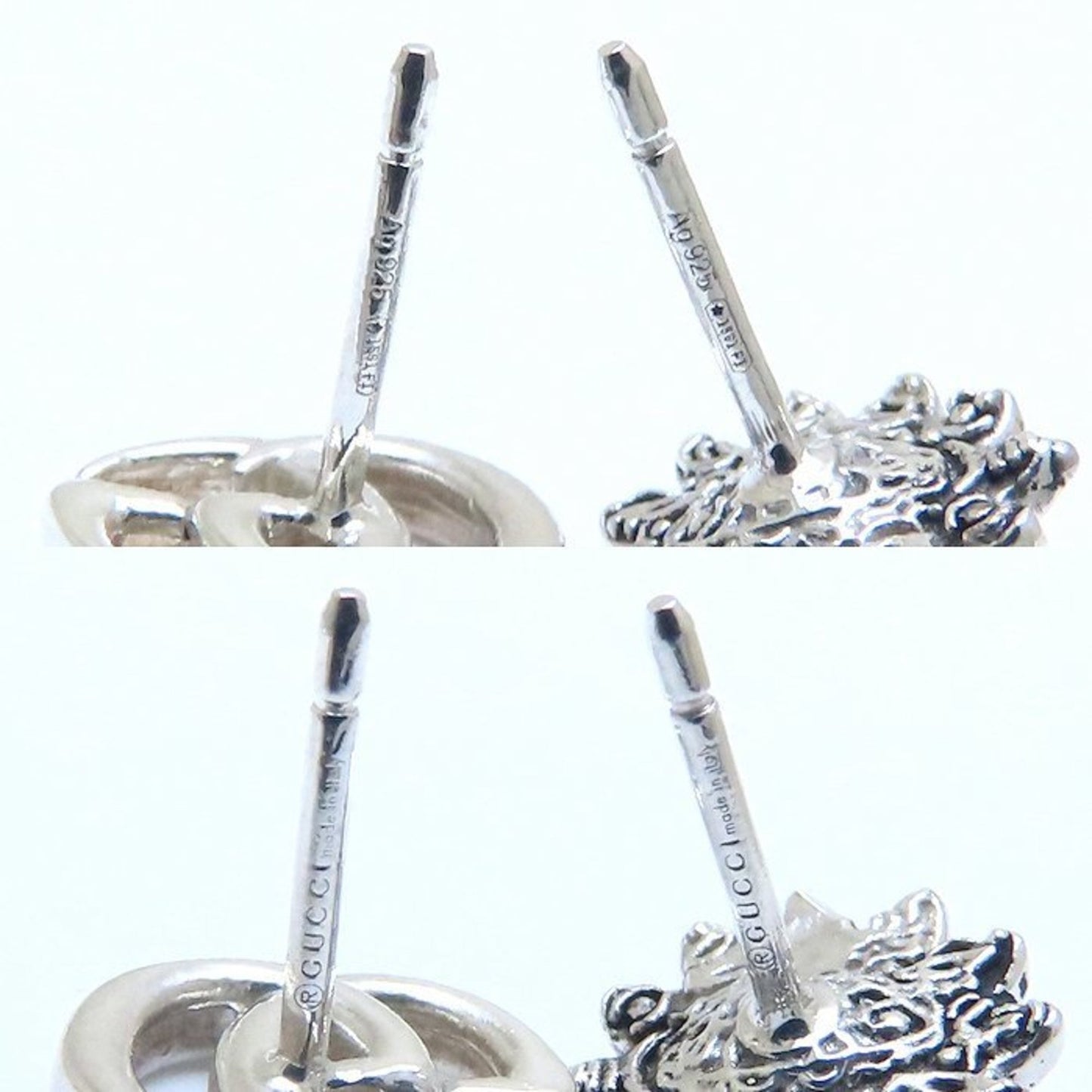 GUCCI Double G Flower Earrings in Mother of Pearl and 925 Sterling Silver, Women's, NA38341 294622