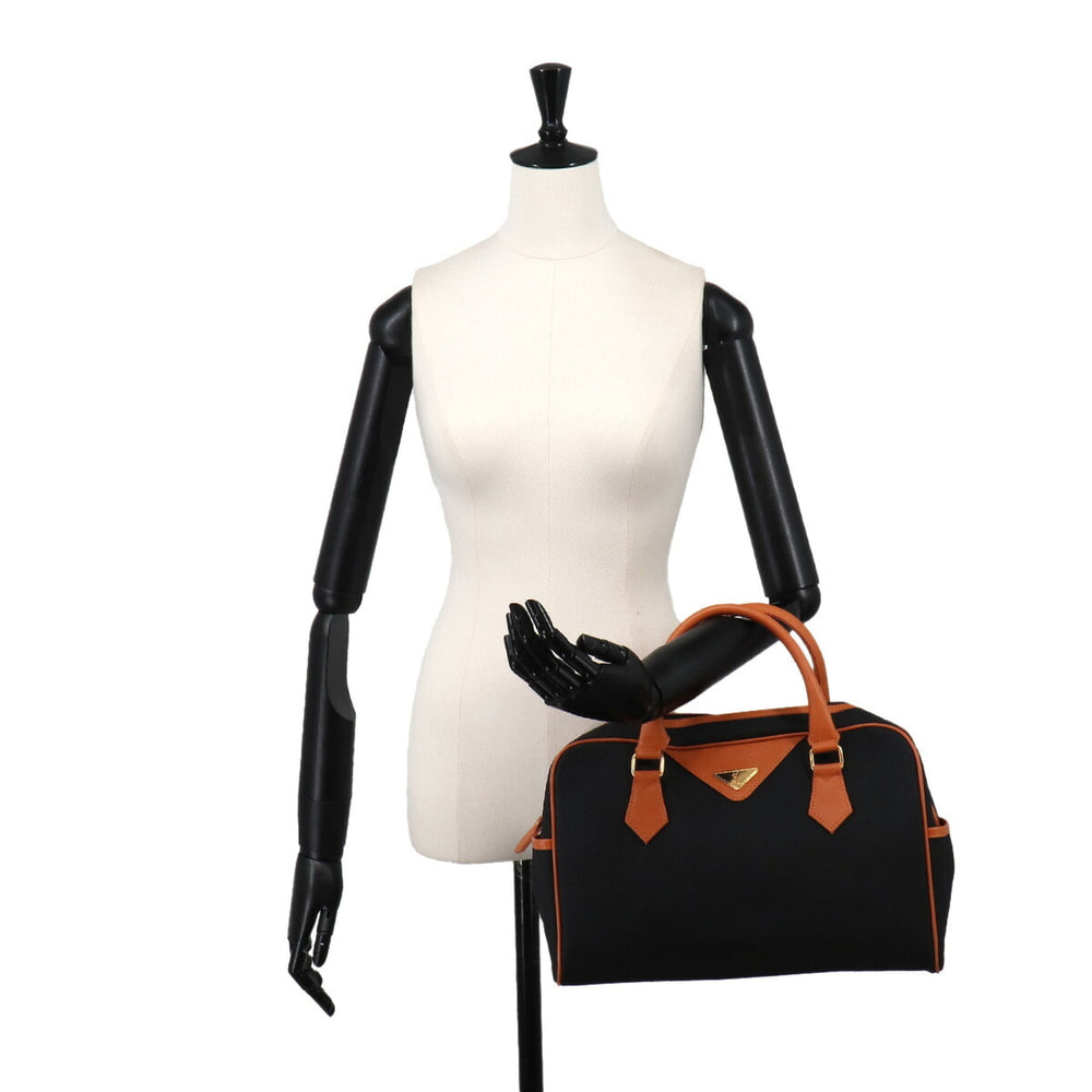 Yves Saint Laurent Boston Handbag, Leather, Black/Brown, Gold Hardware — Like New