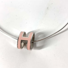 HERMES Hermes Pop H Accessory Necklace Metal Women's Light Pink — Like New