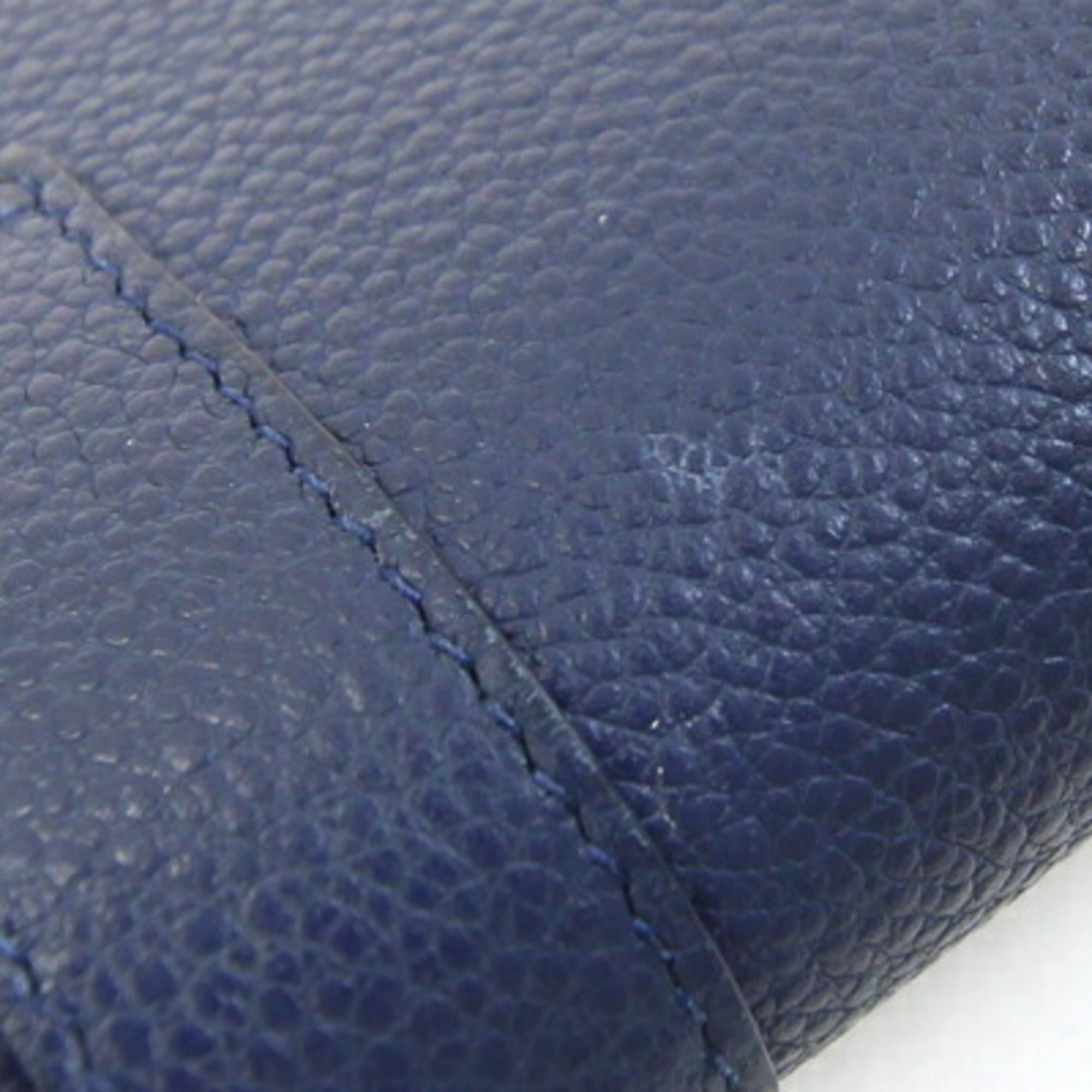 Saint Laurent Bi-fold Long Wallet 414567 Navy Leather YSL Women's SAINT LAURENT