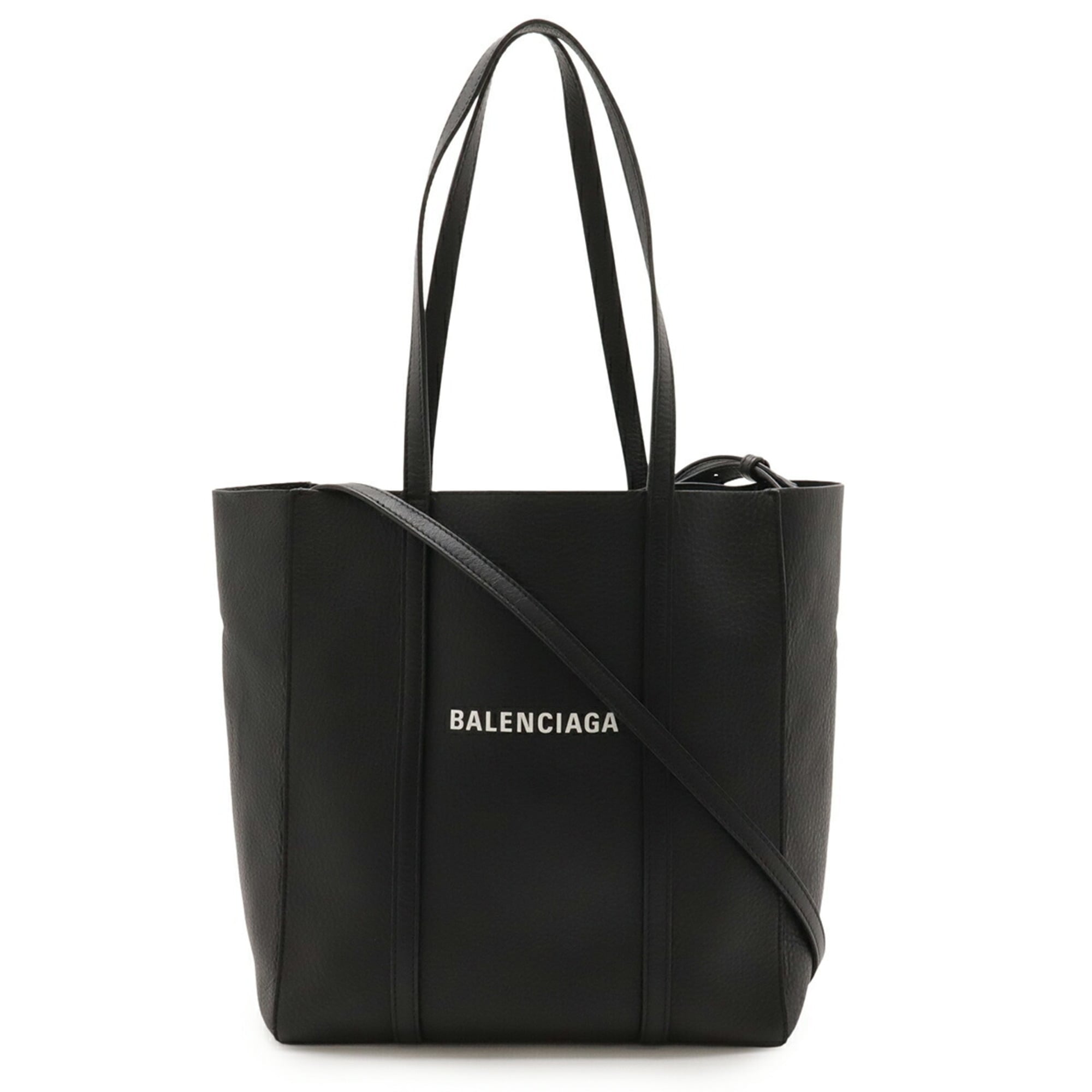 BALENCIAGA Everyday Tote XS Bag Shoulder Leather Black 489813
