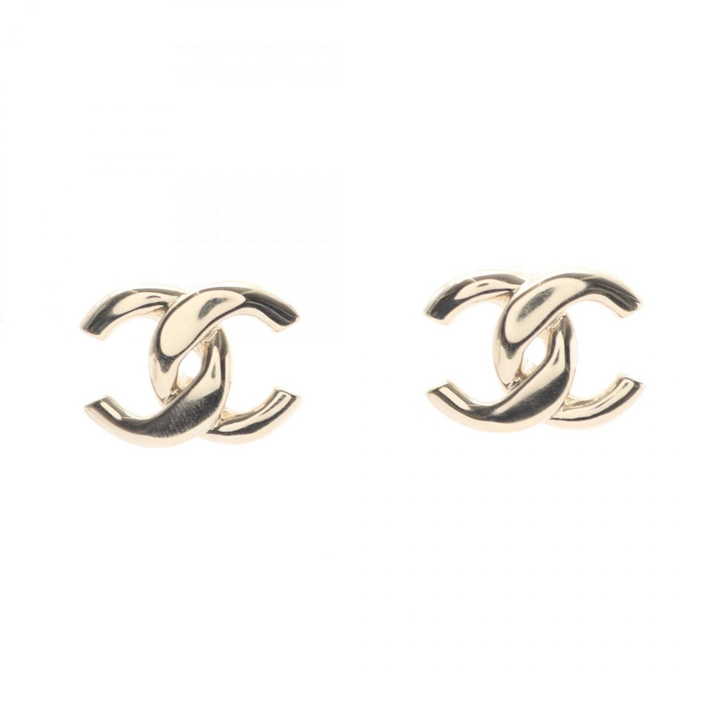 CHANEL Coco Mark Earrings, Gold Plated, Women's