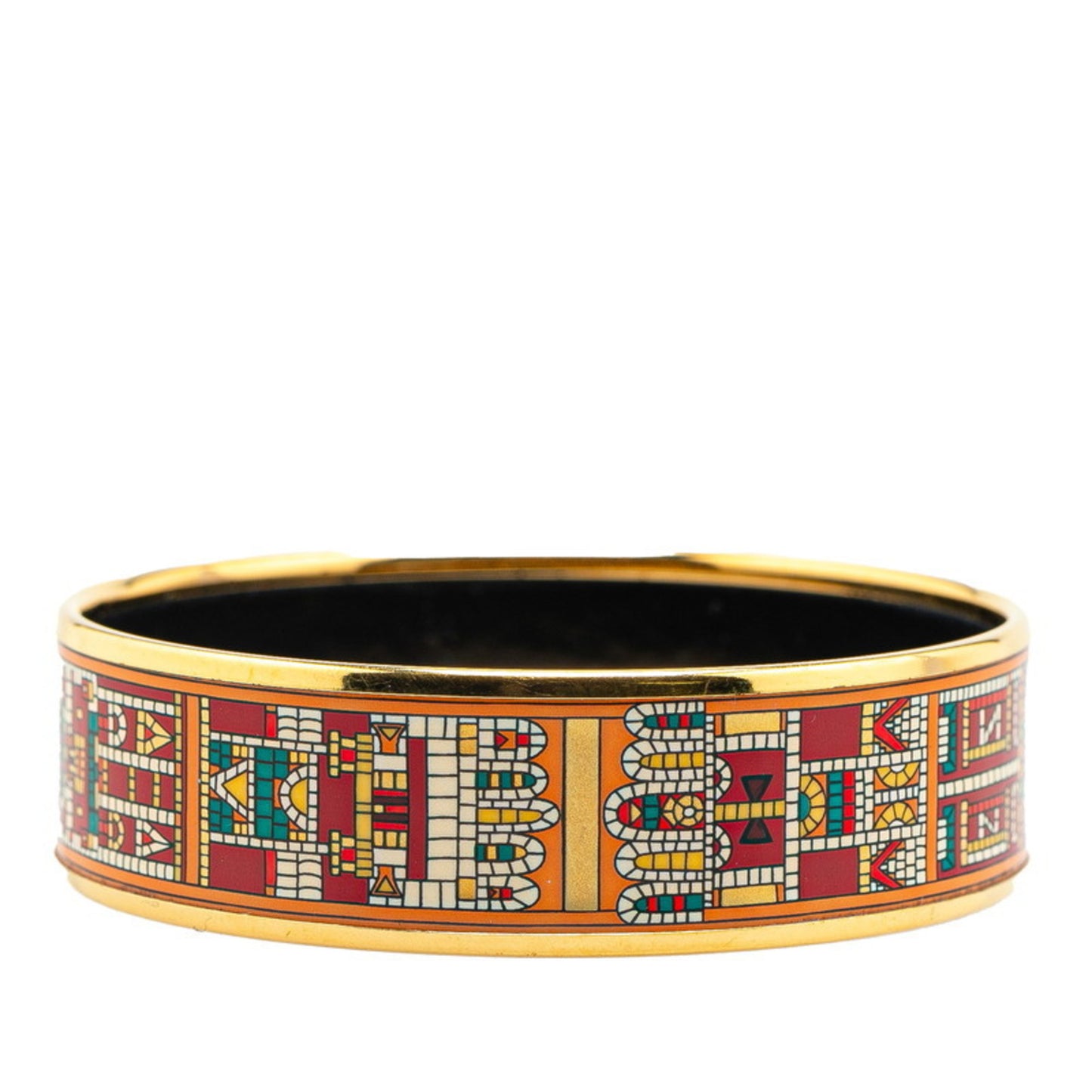 Hermes enamel bangle gold black multicolor plated women's HERMES