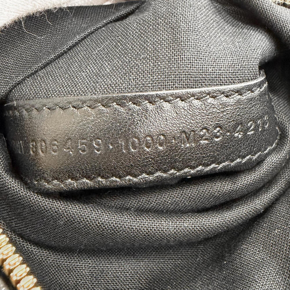 BALENCIAGA 806459 Monaco Arena Calfskin Camera Bag Chain Shoulder Black Antique Gold Hardware Made in Italy Women's — Like New