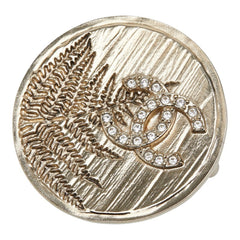 Chanel Coco Mark Brooch, Gold Rhinestone Plated, Women's, CHANEL — Like New