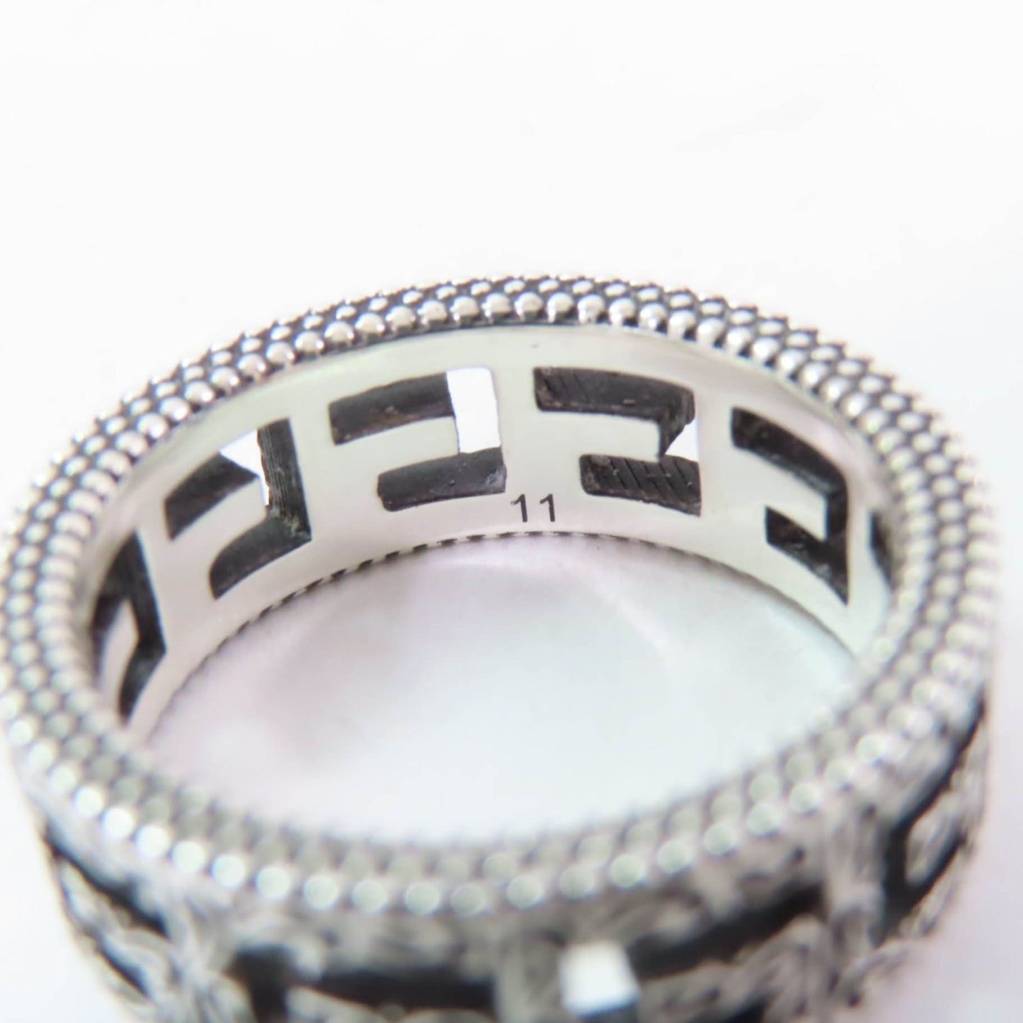 GUCCI Arabesque Square G AG925 Silver Ring, Size 11, Comes with Box and Dust Bag, Made in Italy, Weight 4.4g, Women's